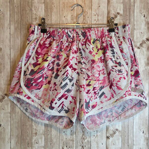 Women's Calvin Klein Athletic Shorts M Pink White Abstract Print